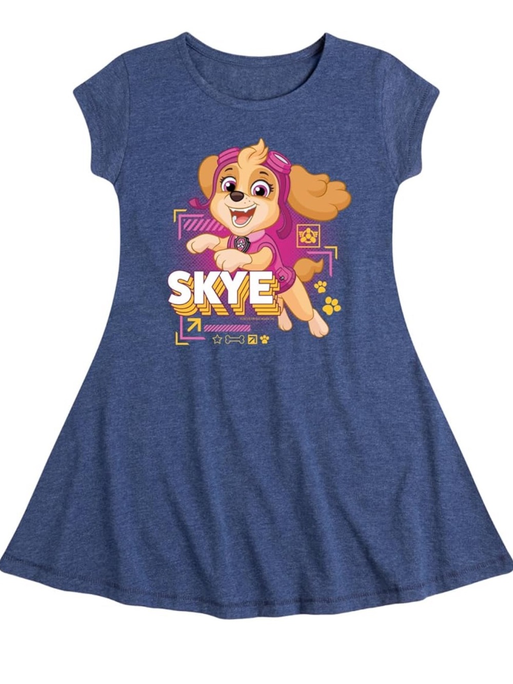 Hybrid Apparel - Paw Patrol - Skye Character Art - Toddler Fit & Flare Dress